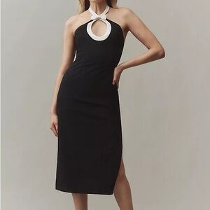 NWT BHLDN Victoria Bow Halter Cutout Midi Dress